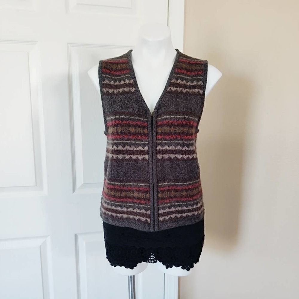 Target southwestern wool blend zip front vest sz S